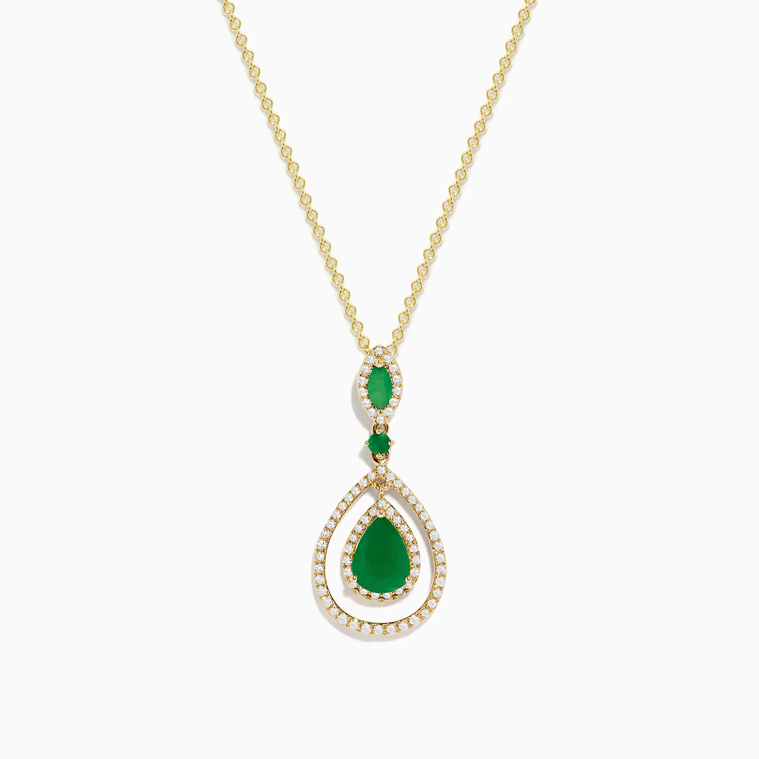 Brasilica 14K Yellow Gold Emerald and Diamond Pendant, 1.43 TCW sold by Effy