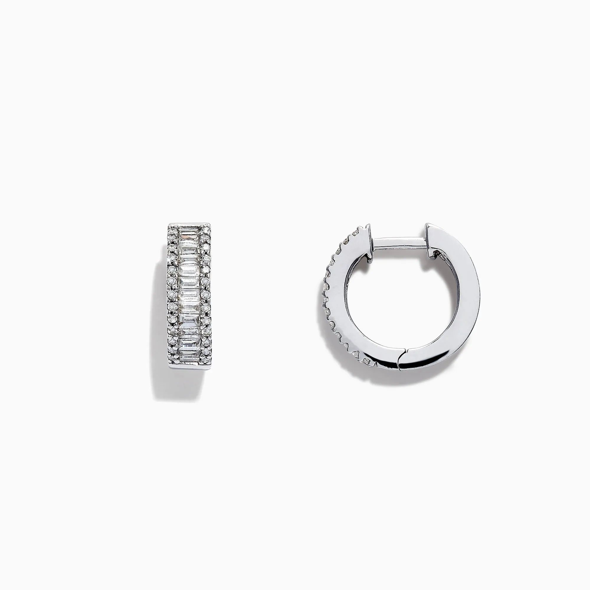 Classique 14K White Gold 1/2"Diamond Hoop Earrings 0.55 TCW sold by Effy product image thumbnail 2