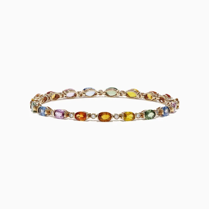 Watercolors 14K Yellow Gold Sapphire and Diamond Bracelet, 11.20 TCW sold by Effy