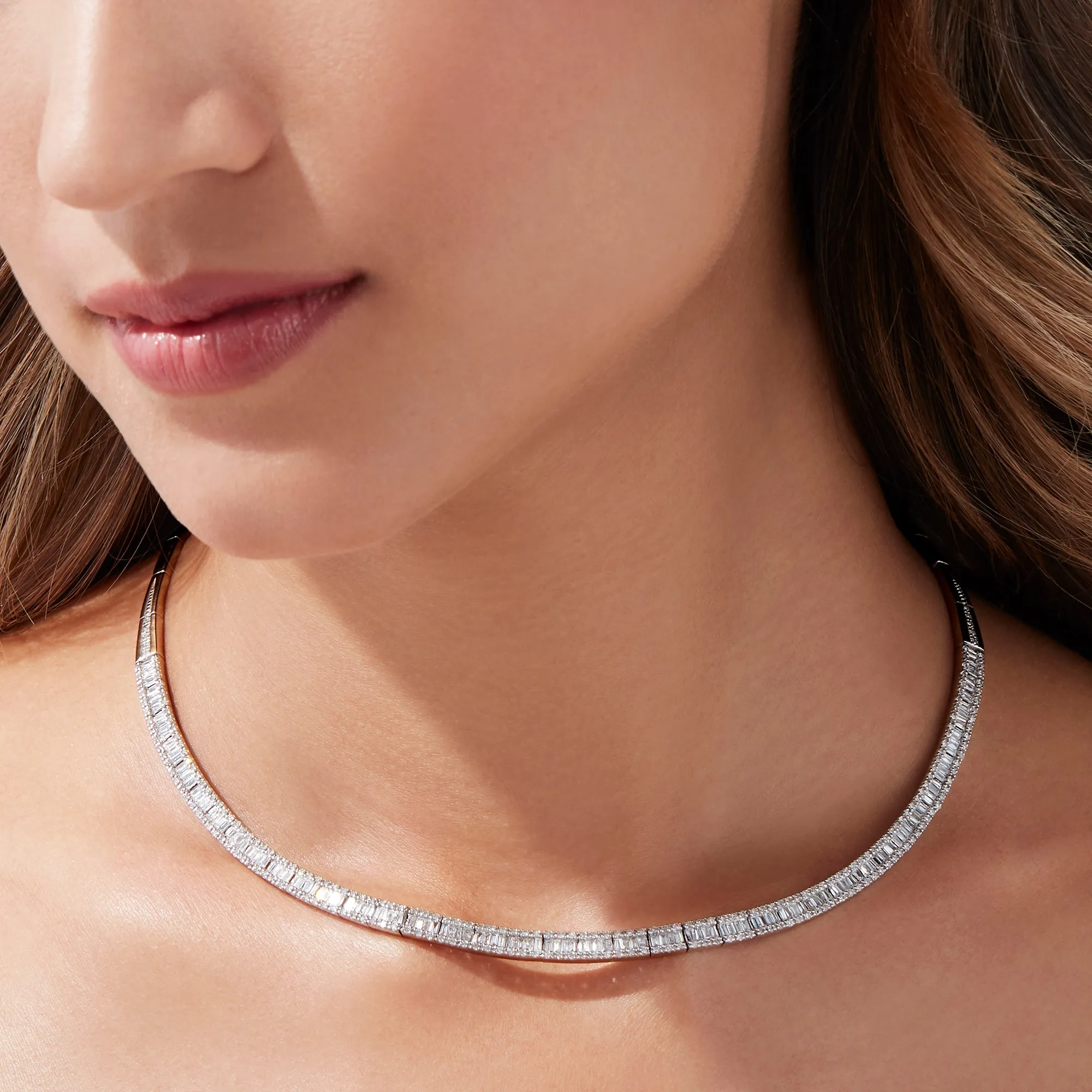 Classique 14K White Gold Diamond Collar Necklace 3.12 TCW sold by Effy product image thumbnail 2