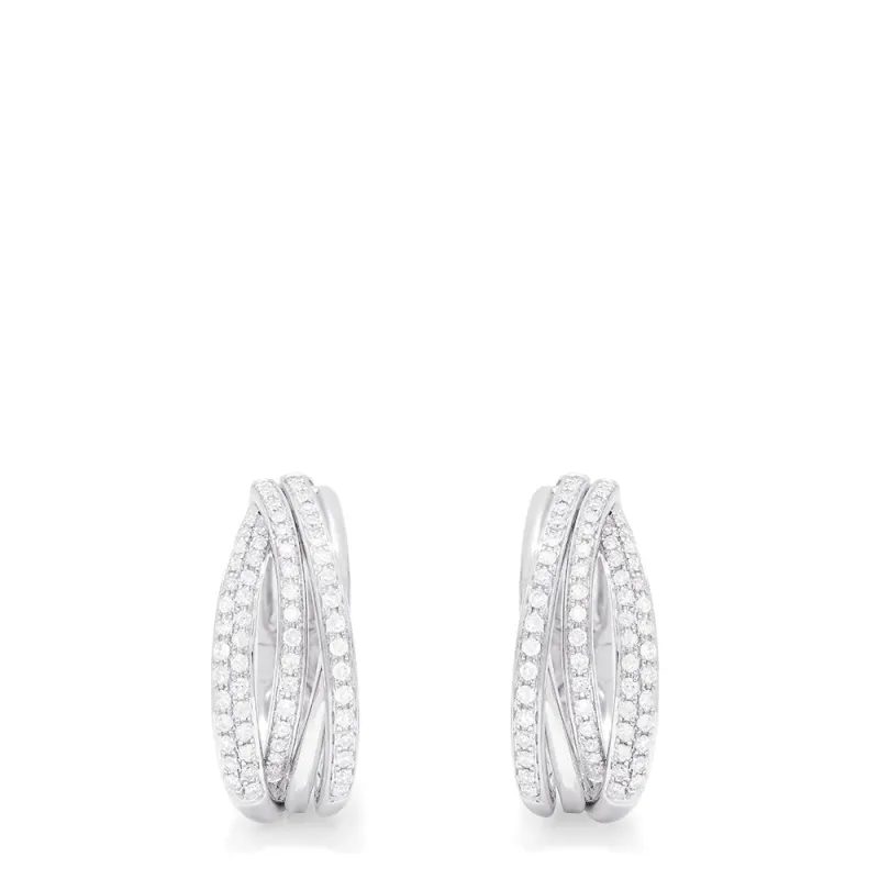 Pave Classica 14K White Gold Diamond Hoop Earrings, 0.52 TCW sold by Effy