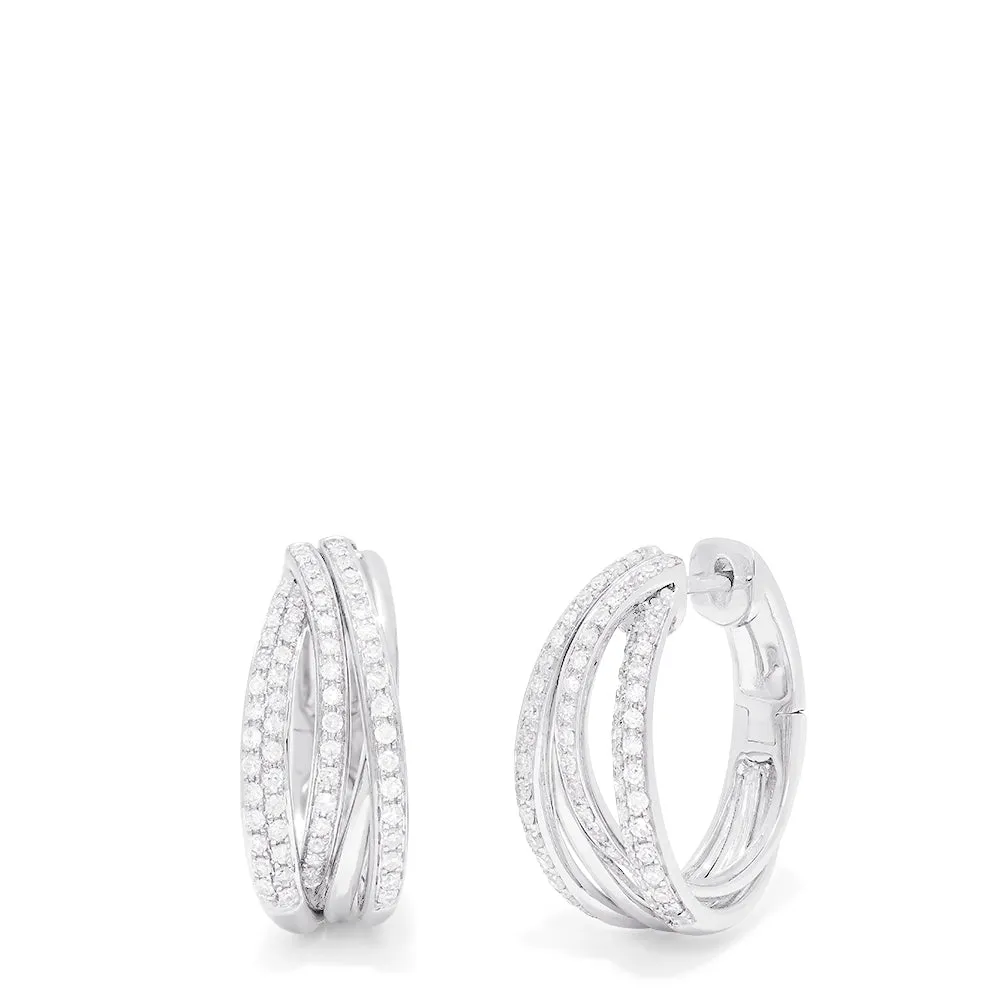 Pave Classica 14K White Gold Diamond Hoop Earrings, 0.52 TCW sold by Effy product image thumbnail 2