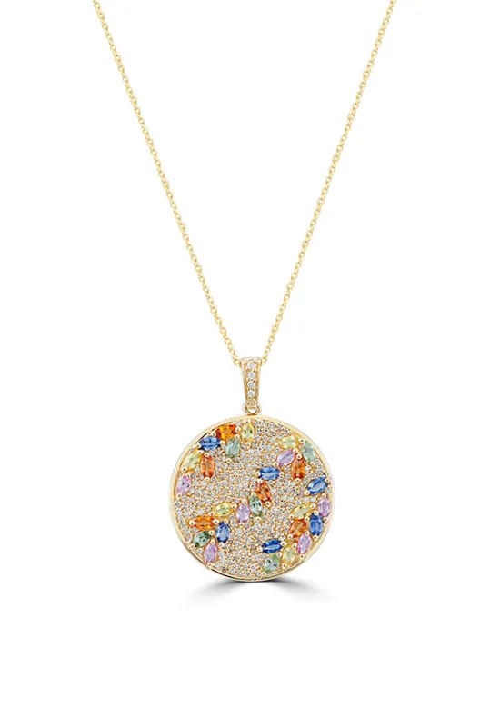 Watercolors 14K Yellow Gold Multi Sapphire & Diamond Pendant, 4.26 TCW sold by Effy
