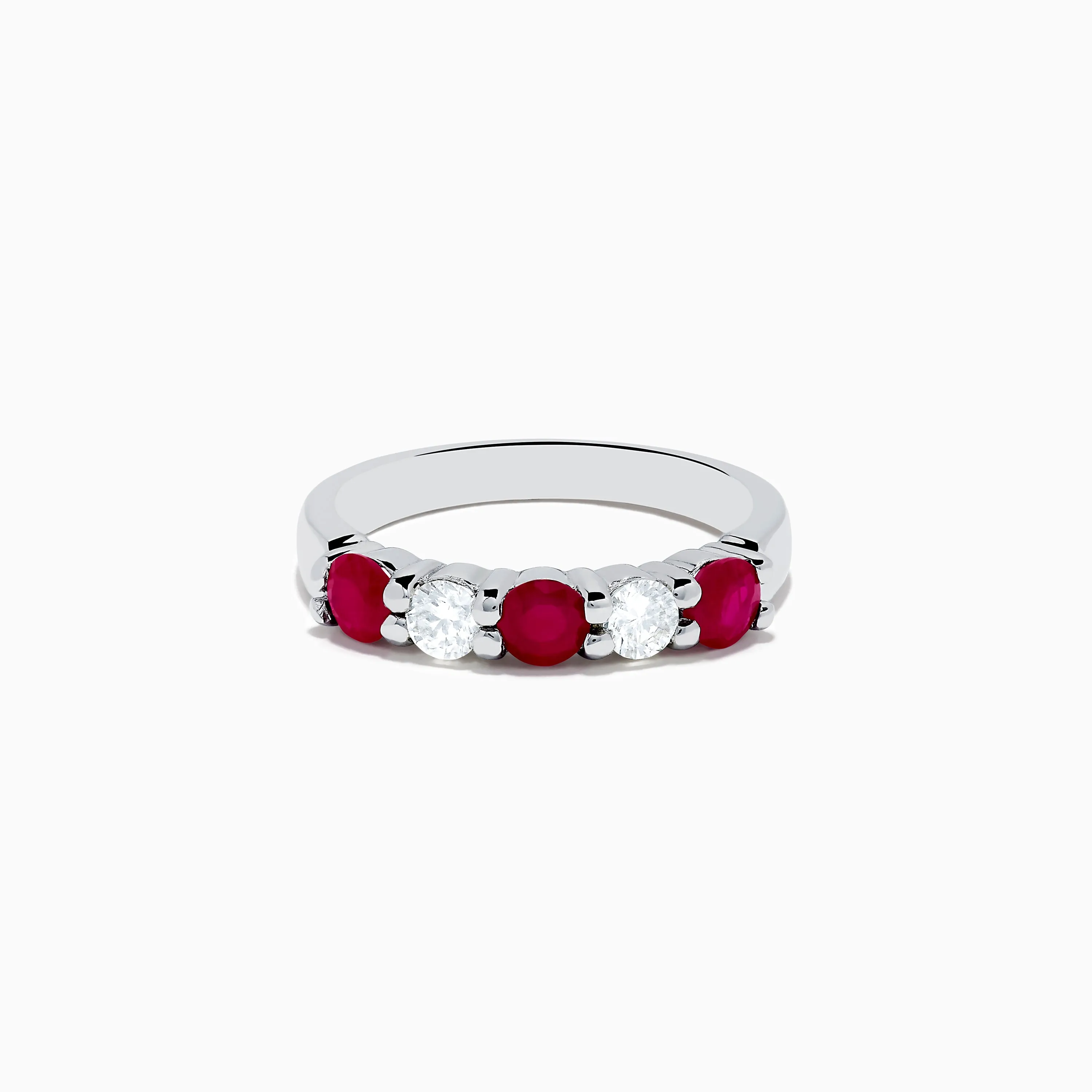 14K White Gold Ruby and Diamond Stacking Band, 1.14 TCW sold by Effy