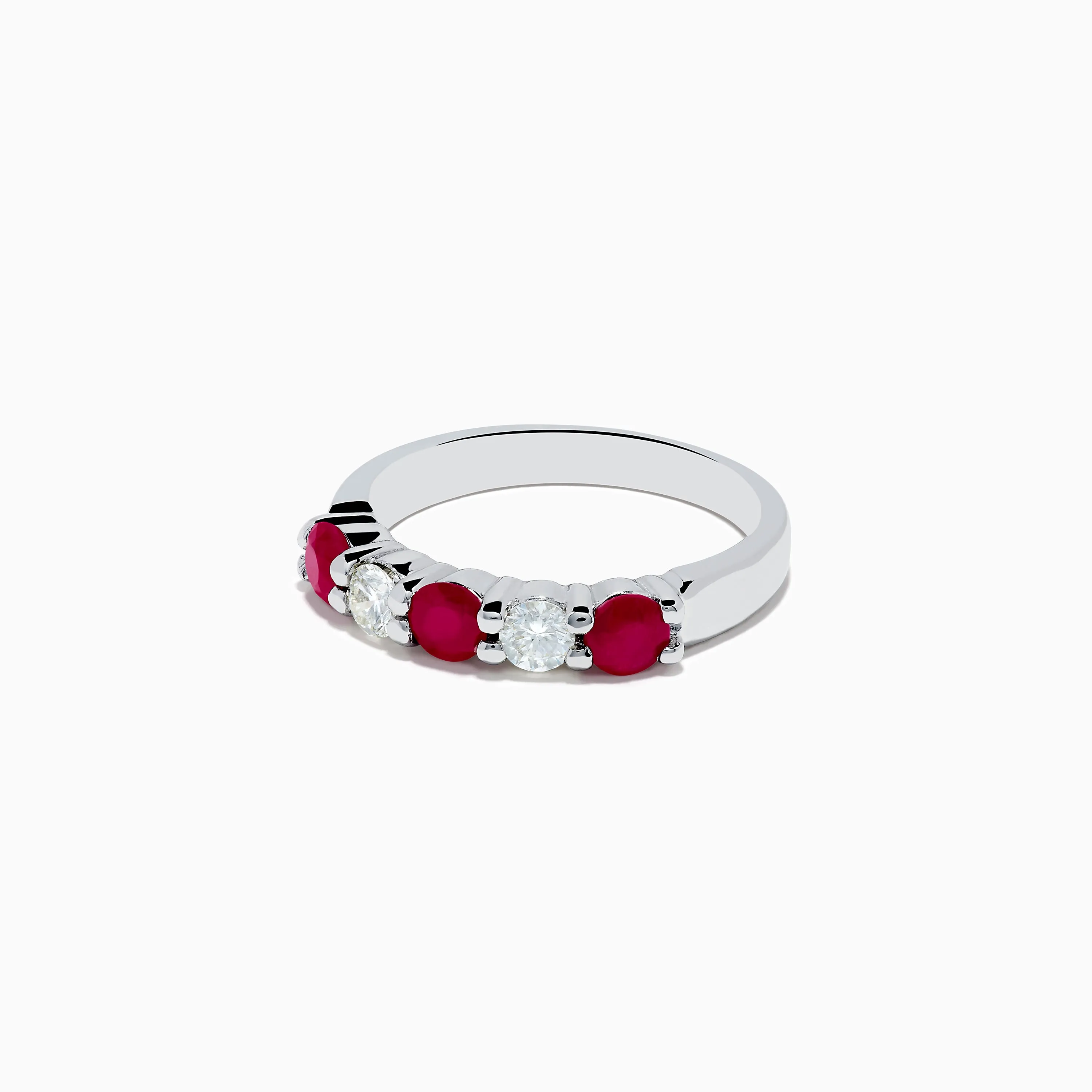 14K White Gold Ruby and Diamond Stacking Band, 1.14 TCW sold by Effy product image thumbnail 2