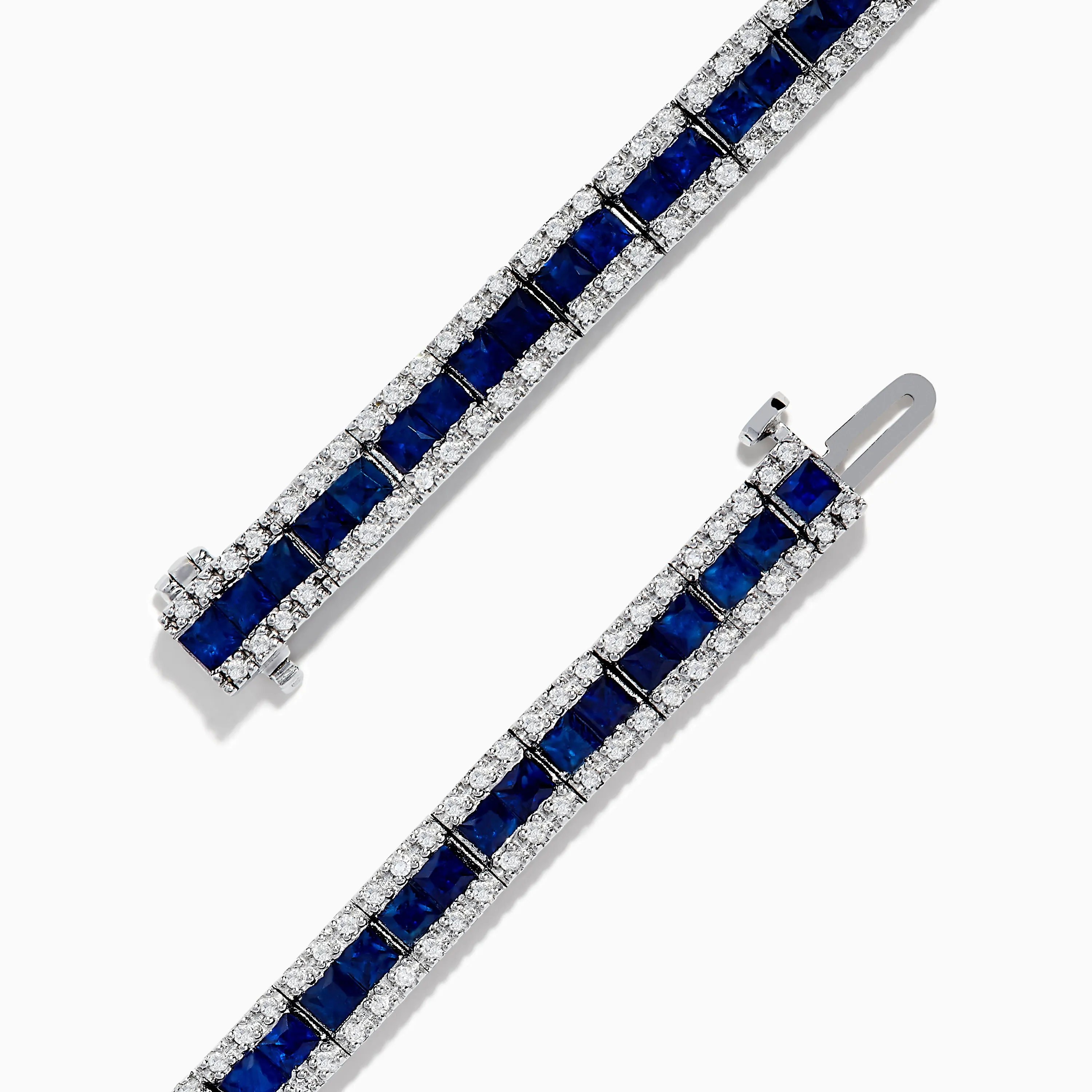 14K White Gold Blue Sapphire and Diamond Bracelet, 9.16 TCW sold by Effy product image thumbnail 2