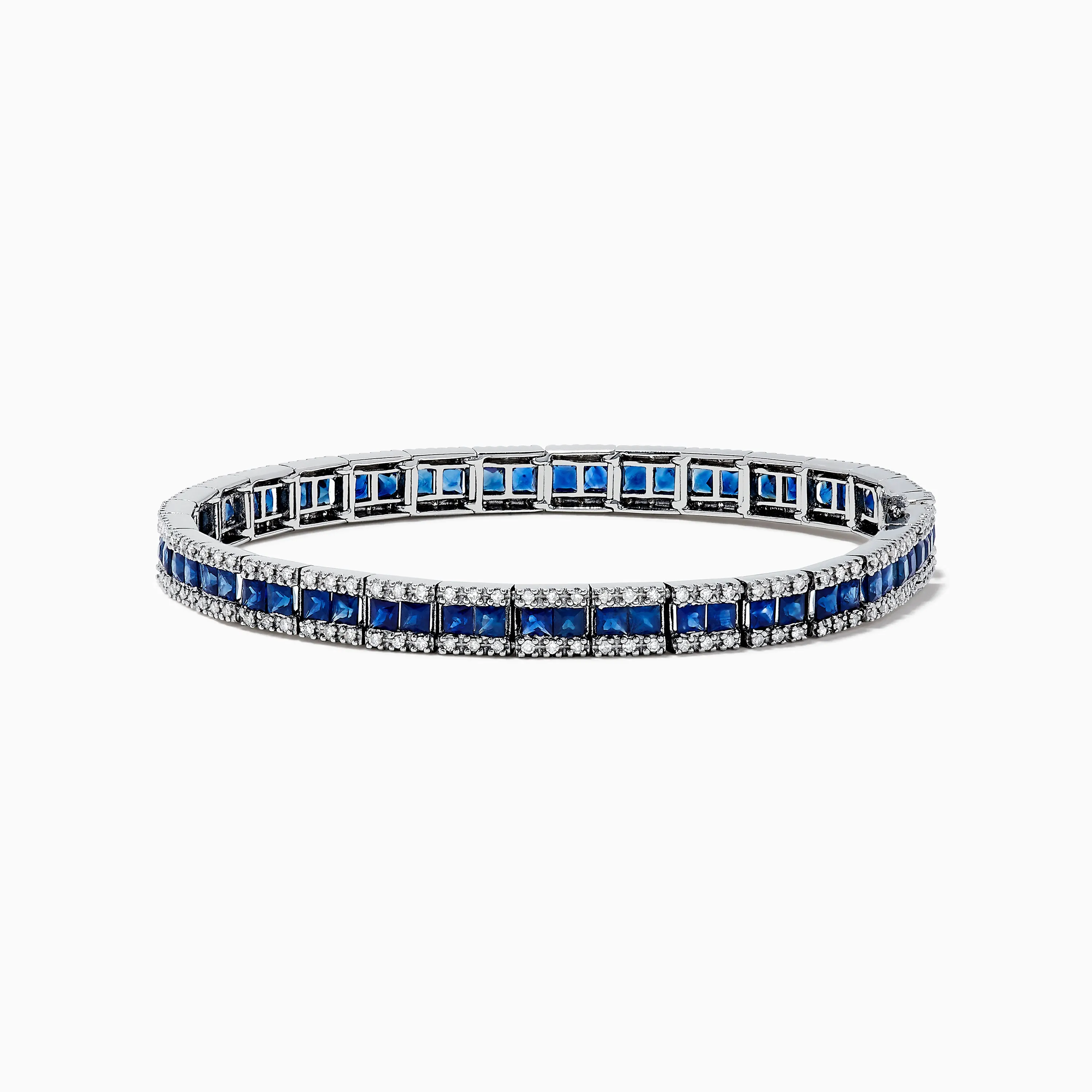 14K White Gold Blue Sapphire and Diamond Bracelet, 9.16 TCW sold by Effy