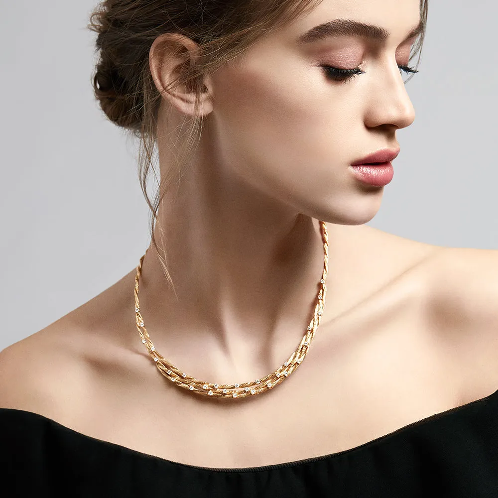 D'Oro 14K Textured Yellow Gold Diamond Collar Necklace, 1.68 TCW sold by Effy product image thumbnail 2