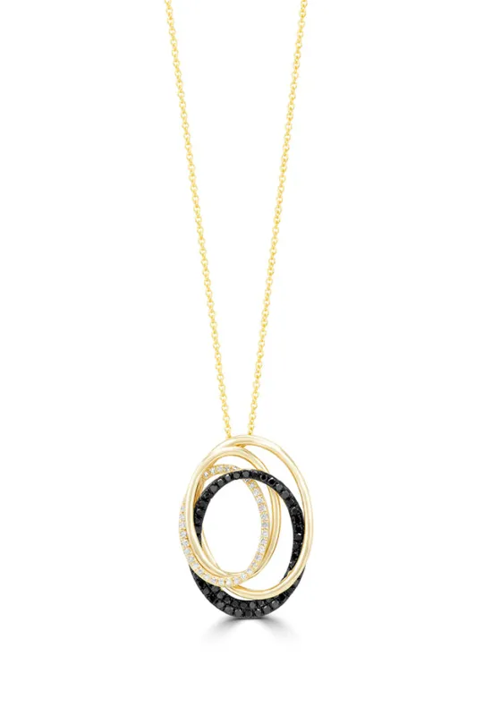 14K Yellow Gold Black and White Diamond Pendant, 0.48 TCW sold by Effy