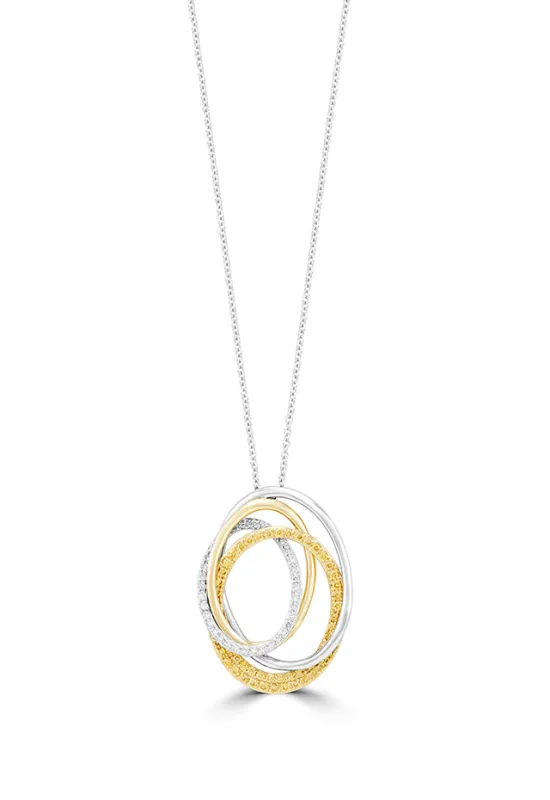 Canare 14K 2-Tone Gold Yellow and White Diamond Crossover Pendant, 0.45 TCW sold by Effy