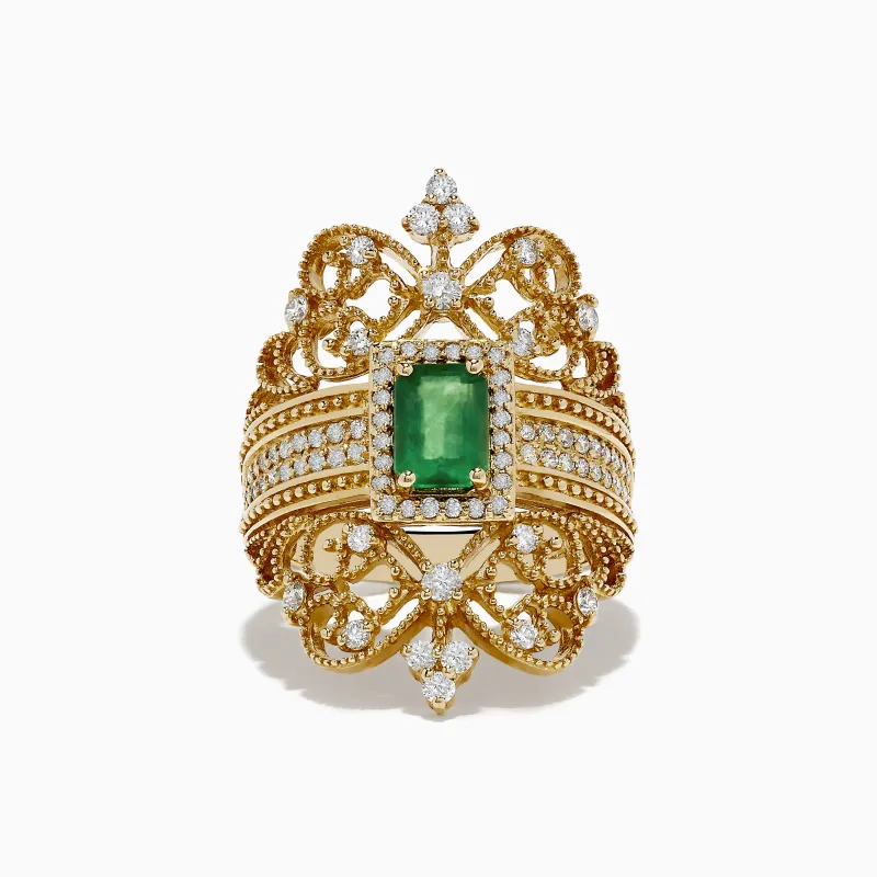 Brasilica 14K Yellow Gold Emerald and Diamond Ring, 1.68 TCW sold by Effy