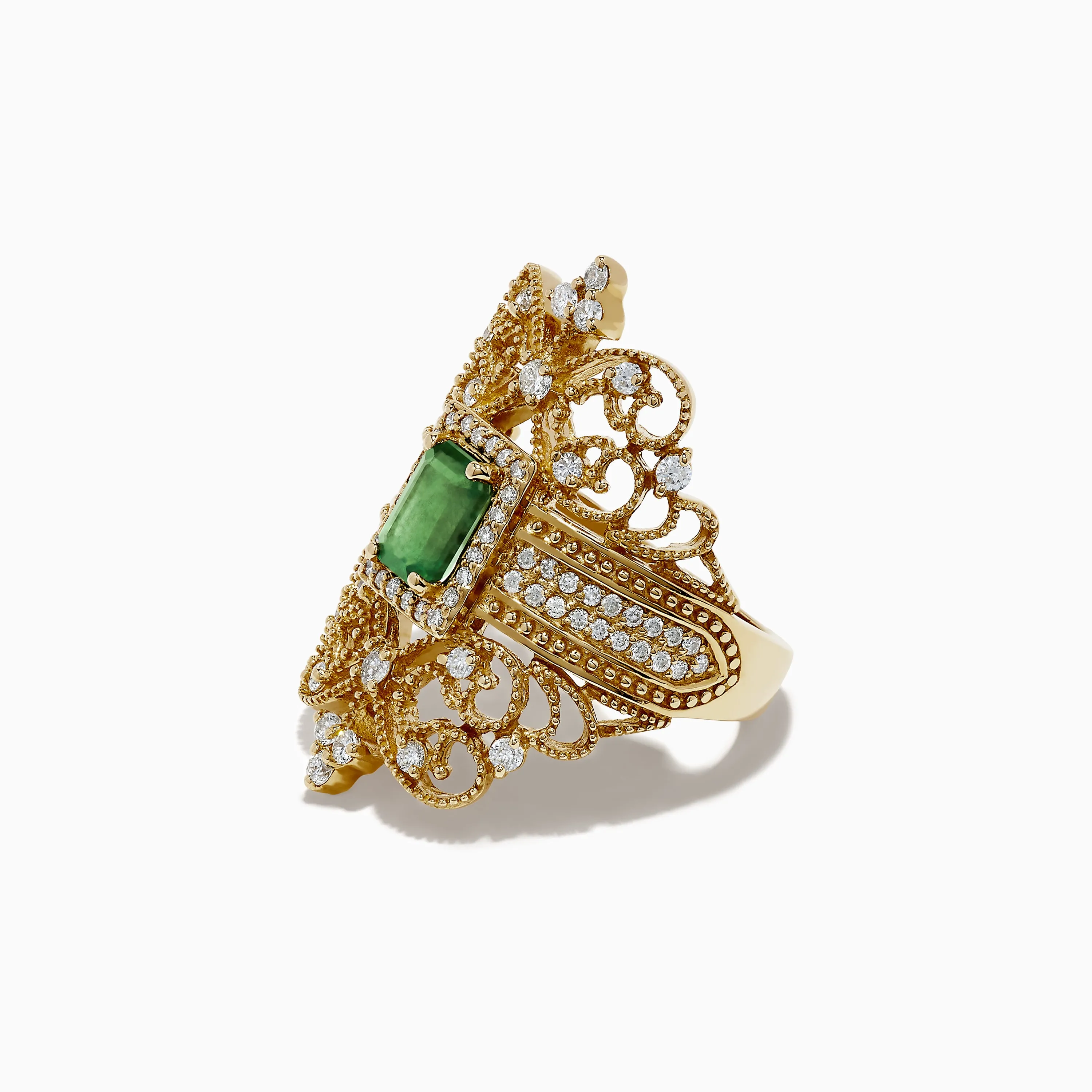 Brasilica 14K Yellow Gold Emerald and Diamond Ring, 1.68 TCW sold by Effy product image thumbnail 2