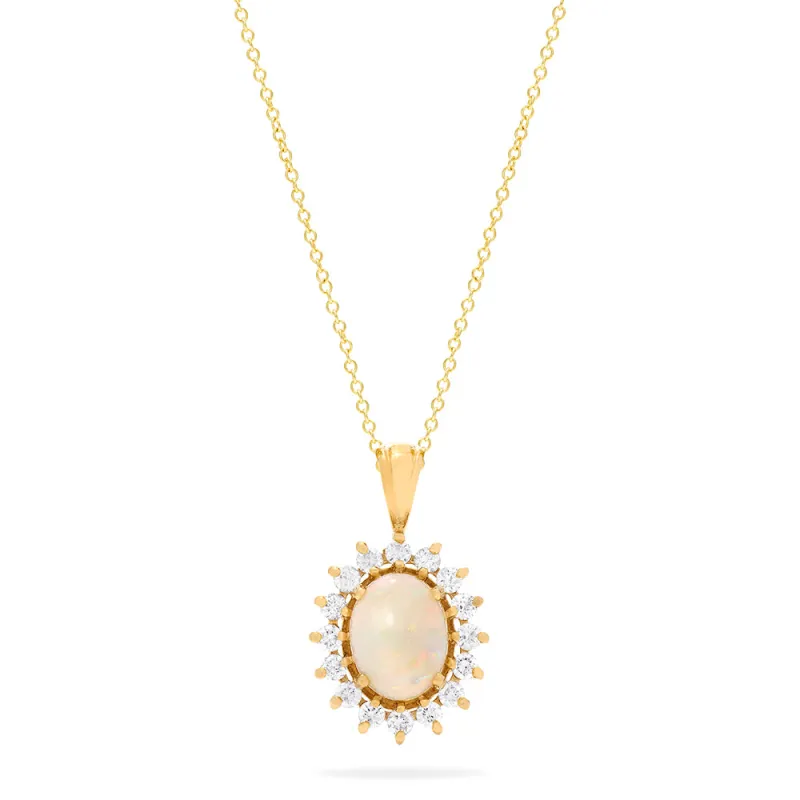 Aurora 14K Yellow Gold Opal and Diamond Pendant, 1.28 TCW sold by Effy
