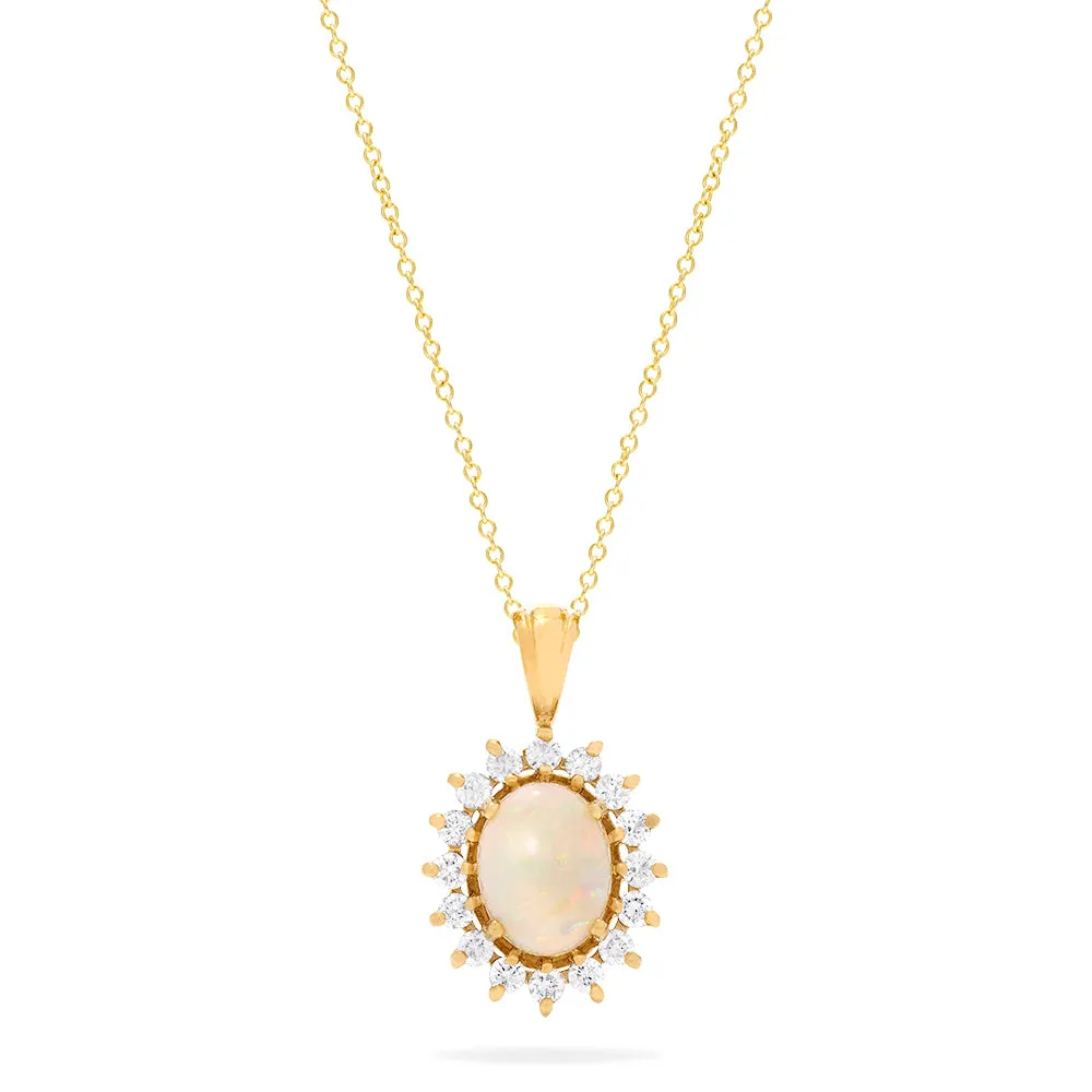 Aurora 14K Yellow Gold Opal and Diamond Pendant, 1.28 TCW sold by Effy