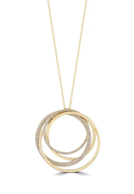 D'Oro 14K Yellow Gold Diamond Circles Pendant, 0.70 TCW sold by Effy