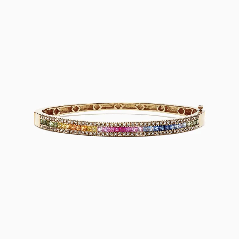 Watercolors 14K Yellow Gold Multi Sapphire & Diamond Bangle, 3.60 TCW sold by Effy