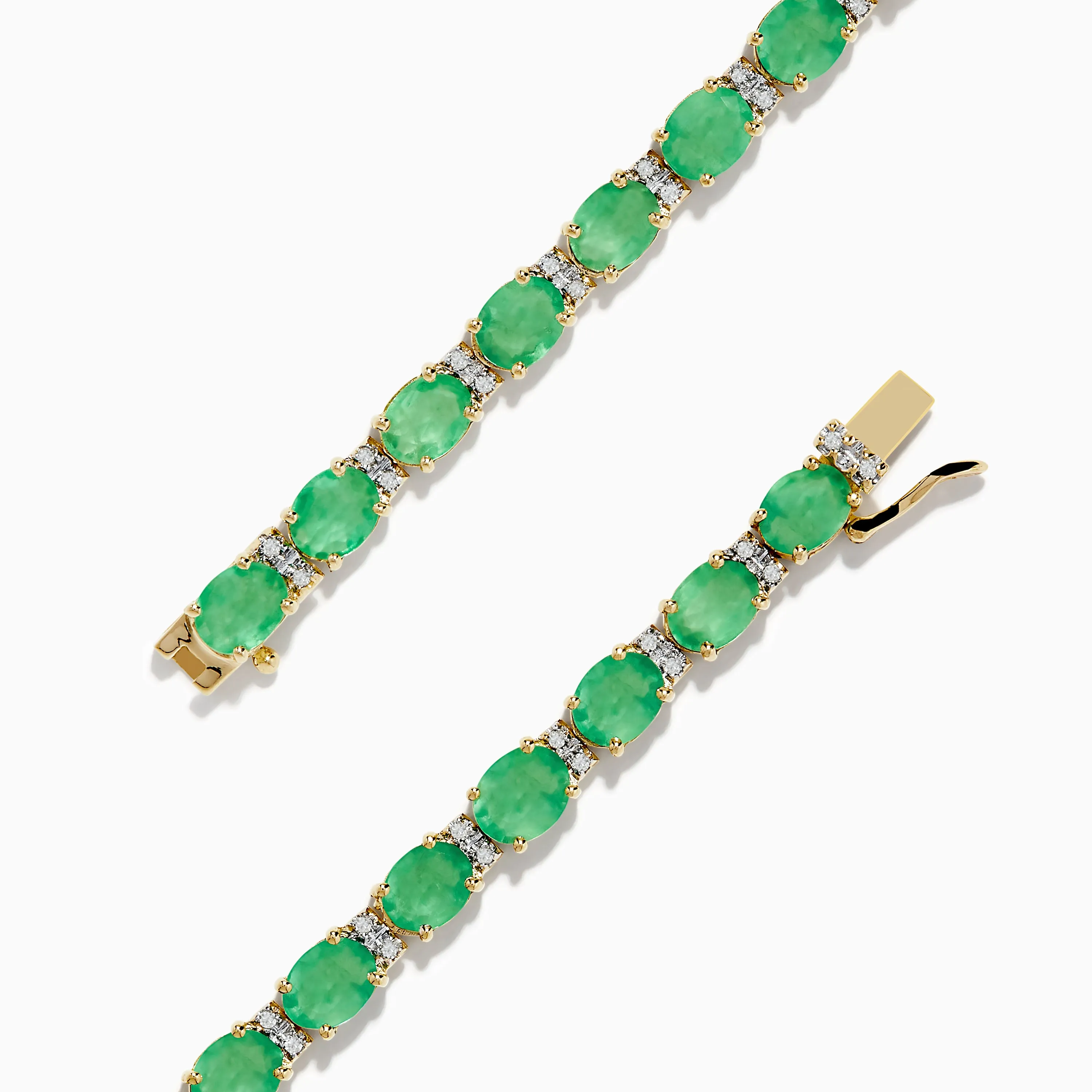 14K Yellow Gold Emerald & Diamond Tennis Bracelet, 9.56 TCW sold by Effy product image thumbnail 2