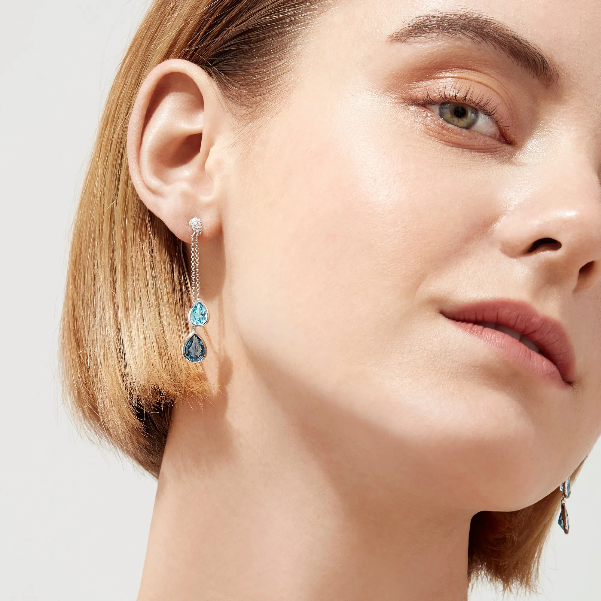 Ocean Bleu 14K White Gold Blue Topaz and Diamond Earrings, 4.28 TCW sold by Effy product image thumbnail 2