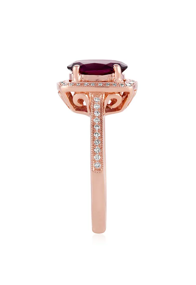 Bordeaux 14K Rose Gold Rhodolite Garnet and Diamond Ring, 2.48 TCW sold by Effy product image thumbnail 2