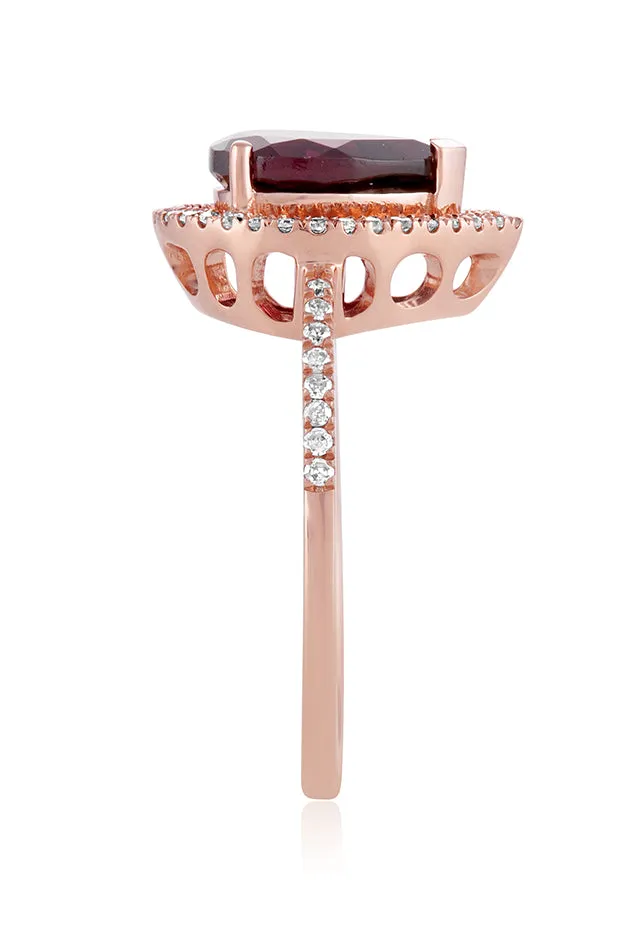 Bordeaux 14K Rose Gold Rhodolite Garnet and Diamond Ring, 1.46 TCW sold by Effy product image thumbnail 2