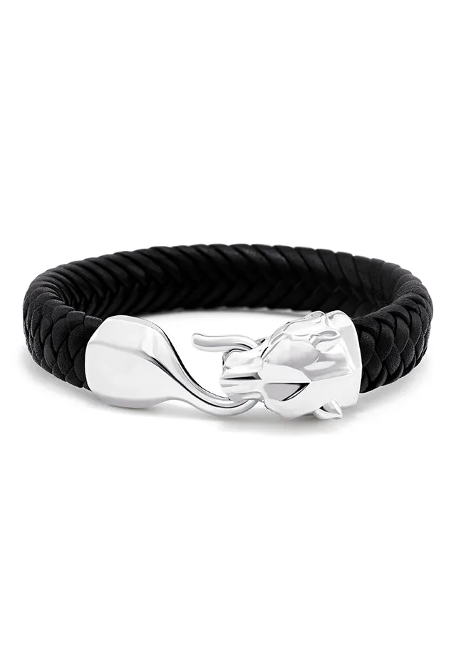 Men's 925 Sterling Silver and Genuine Italian Leather Bracelet sold by Effy