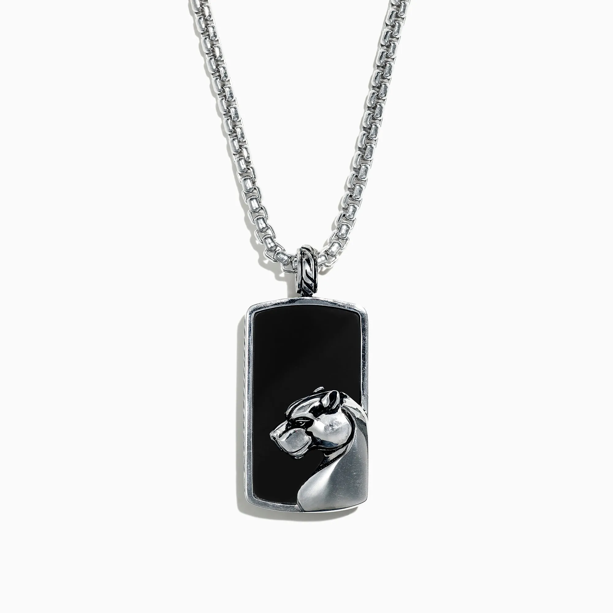 Men's 925 Sterling Silver Onyx Dog Tag Pendant, 28.40 TCW sold by Effy