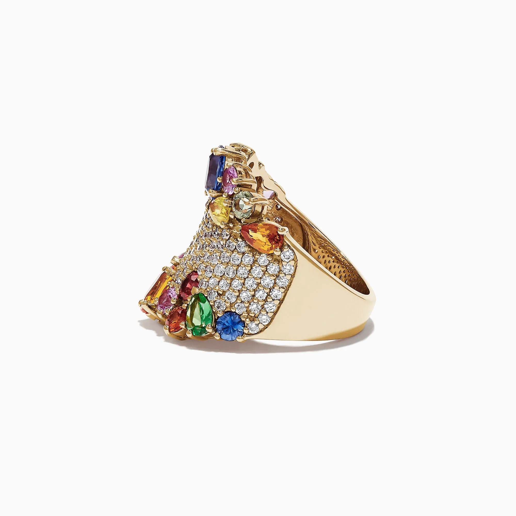 Watercolors 14K Yellow Gold Multi Sapphire and Diamond Ring, 5.59 TCW sold by Effy product image thumbnail 4