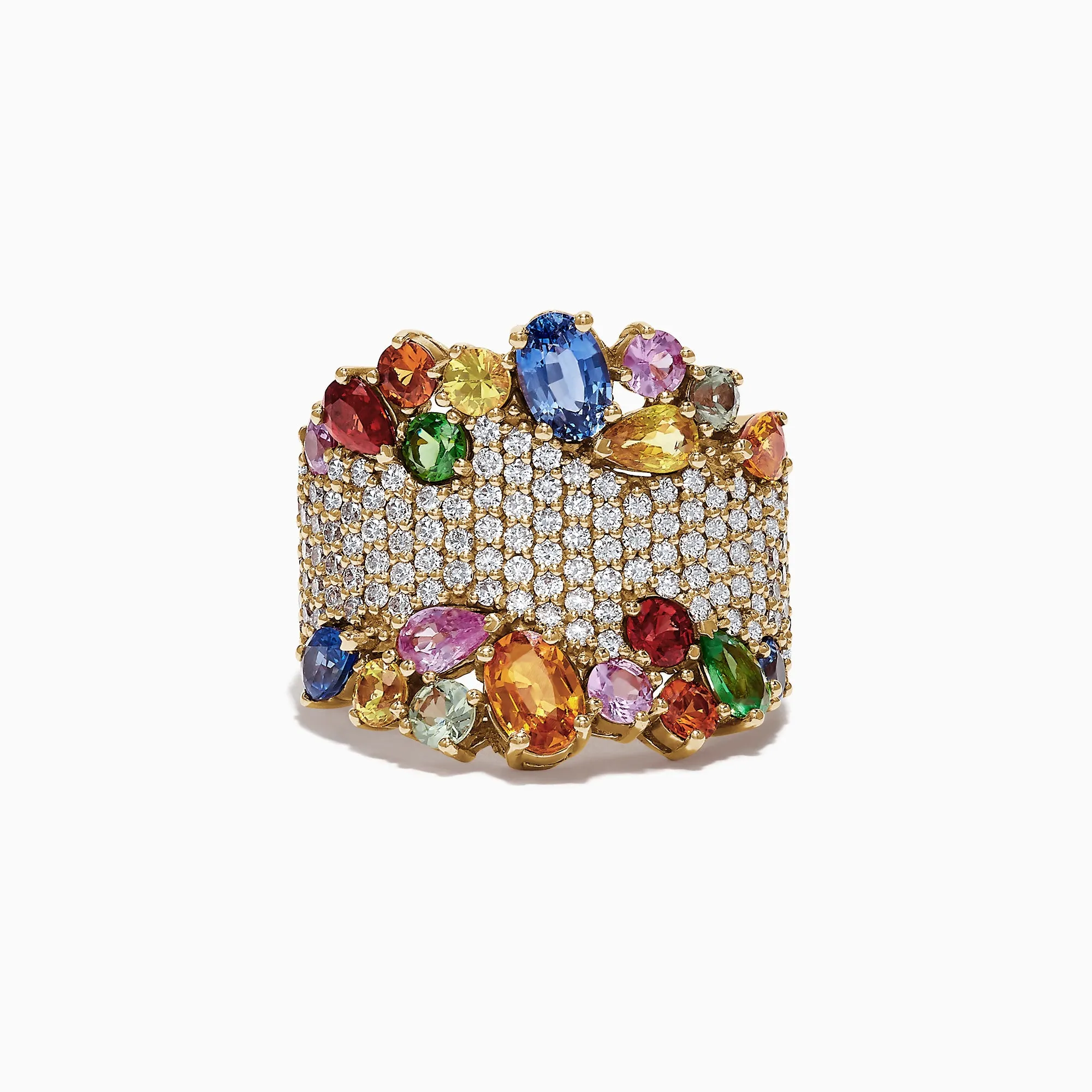 Watercolors 14K Yellow Gold Multi Sapphire and Diamond Ring, 5.59 TCW sold by Effy