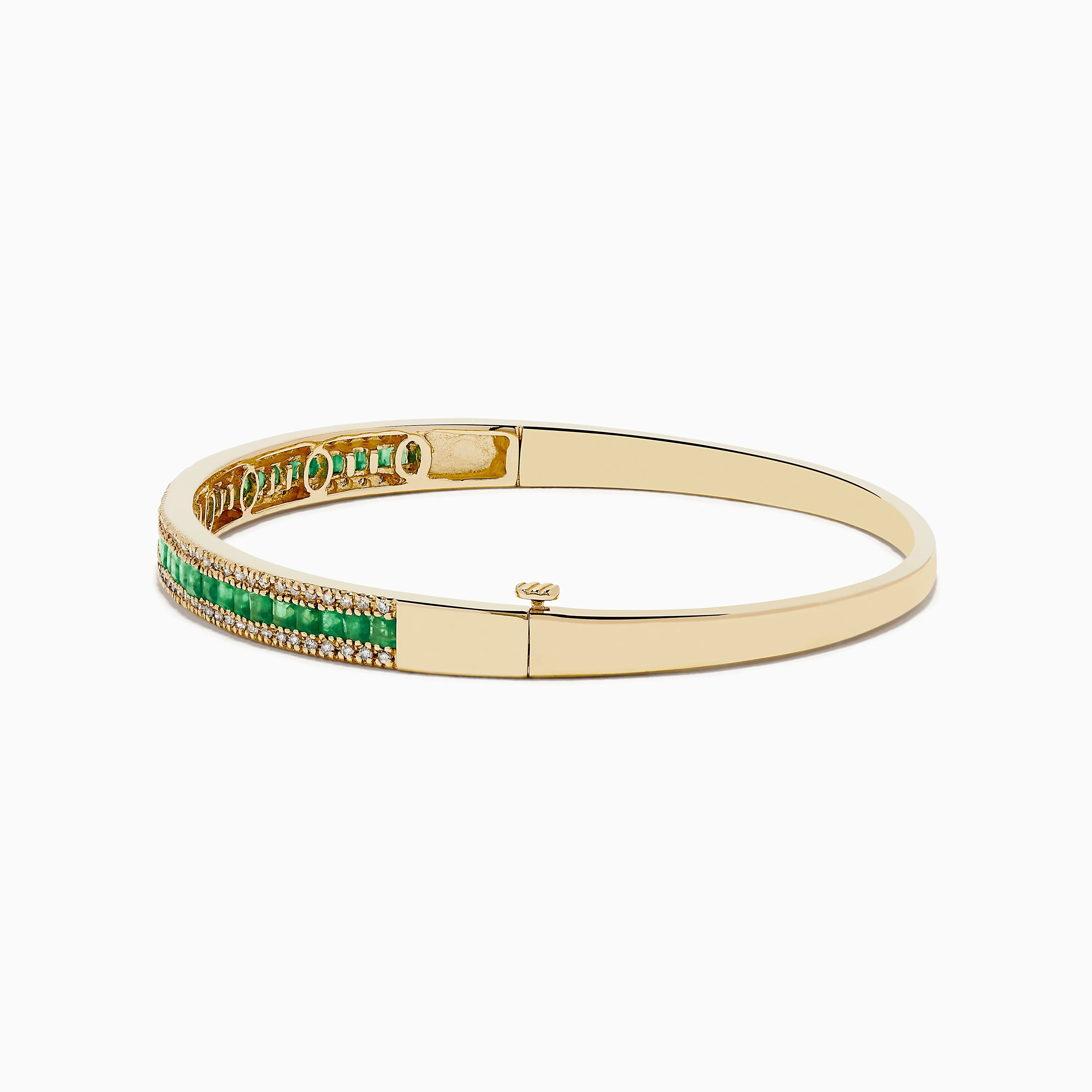 14K Yellow Gold Emerald and Diamond Bangle, 2.97 TCW sold by Effy product image thumbnail 3