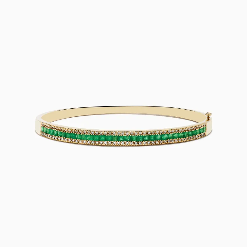 14K Yellow Gold Emerald and Diamond Bangle, 2.97 TCW sold by Effy