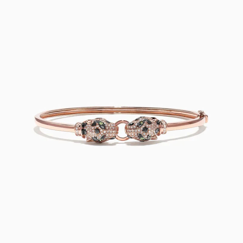 Signature 14K Rose Gold Diamond and Tsavorite Bangle, 0.79 TCW sold by Effy