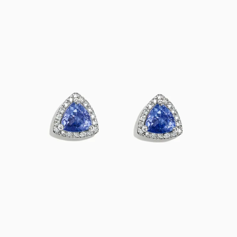 Nahla Siri 14K White Gold Tanzanite and Diamond Stud Earrings, 1.19 TCW sold by Effy