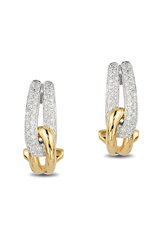 Duo 14K Yellow and White Gold Diamond 5/8" French Clip Earrings, 0.31 TCW sold by Effy
