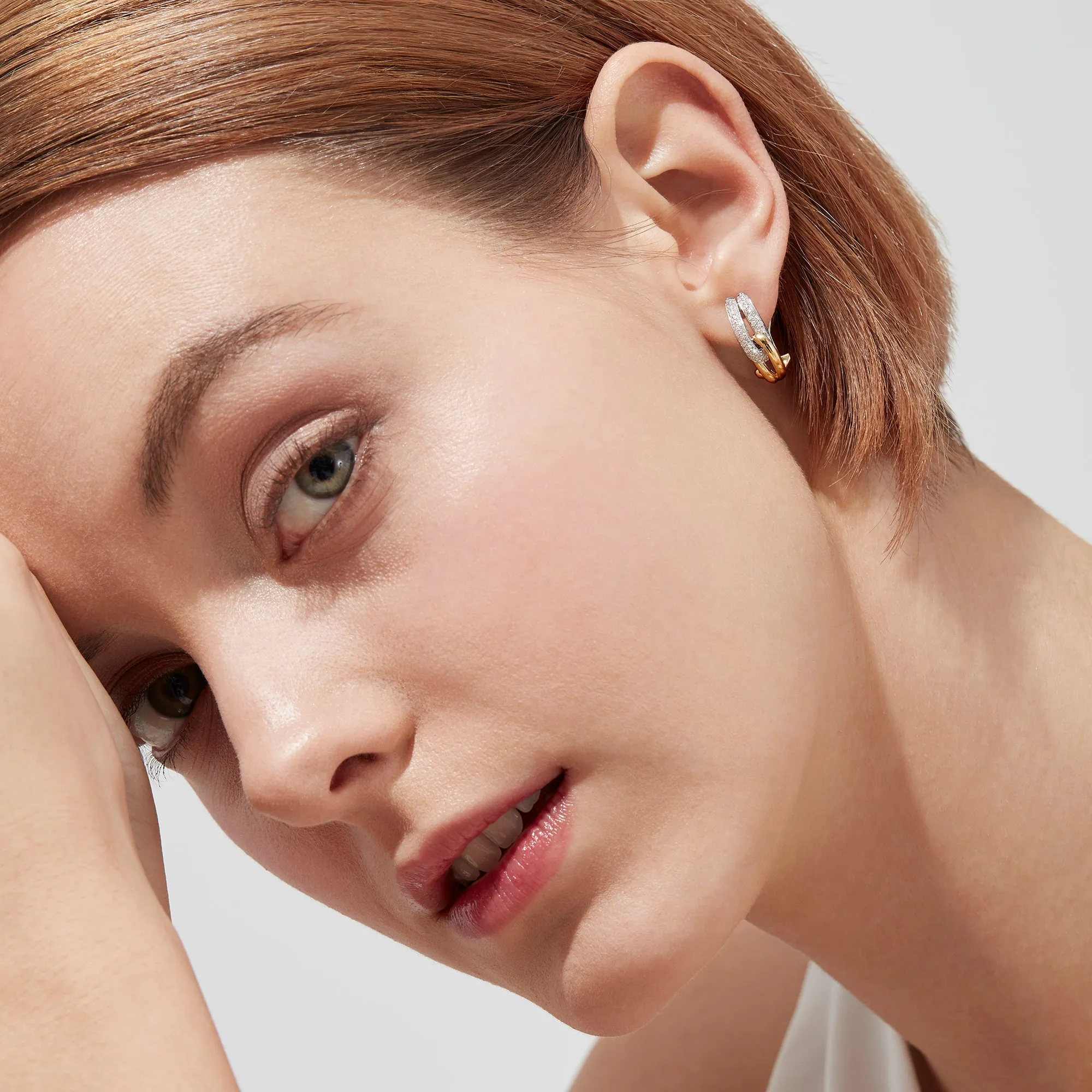 Duo 14K Yellow and White Gold Diamond 5/8" French Clip Earrings, 0.31 TCW sold by Effy product image thumbnail 2