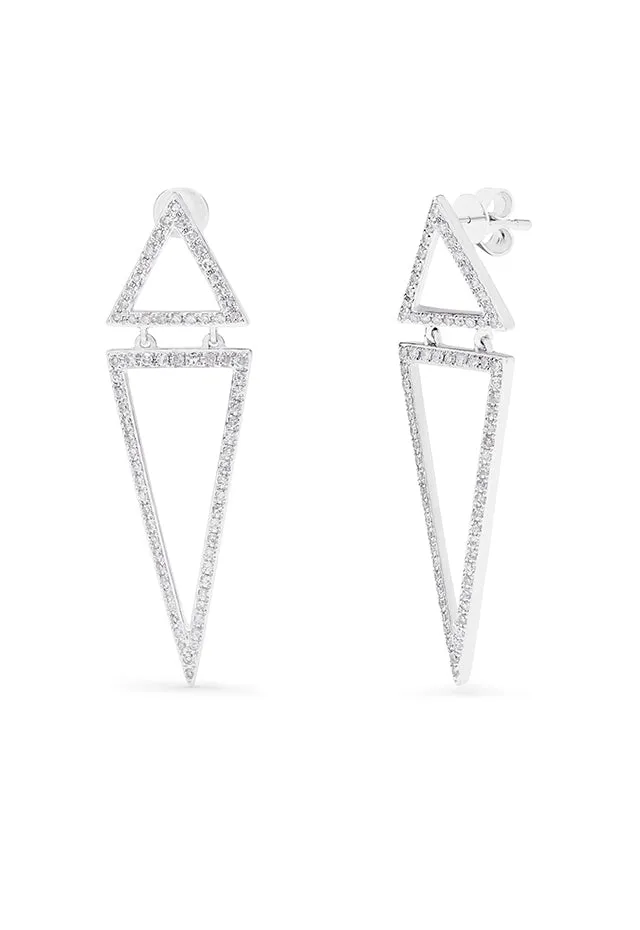 Pave Classica 14K White Gold Diamond Triangle Linear Drop Earrings, 0.59 TCW sold by Effy product image thumbnail 2