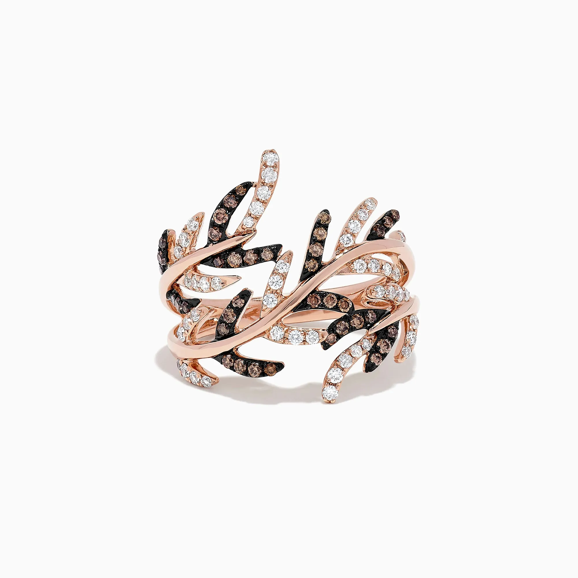 14K Rose Gold Espresso and White Diamond Ring, 0.62 TCW sold by Effy