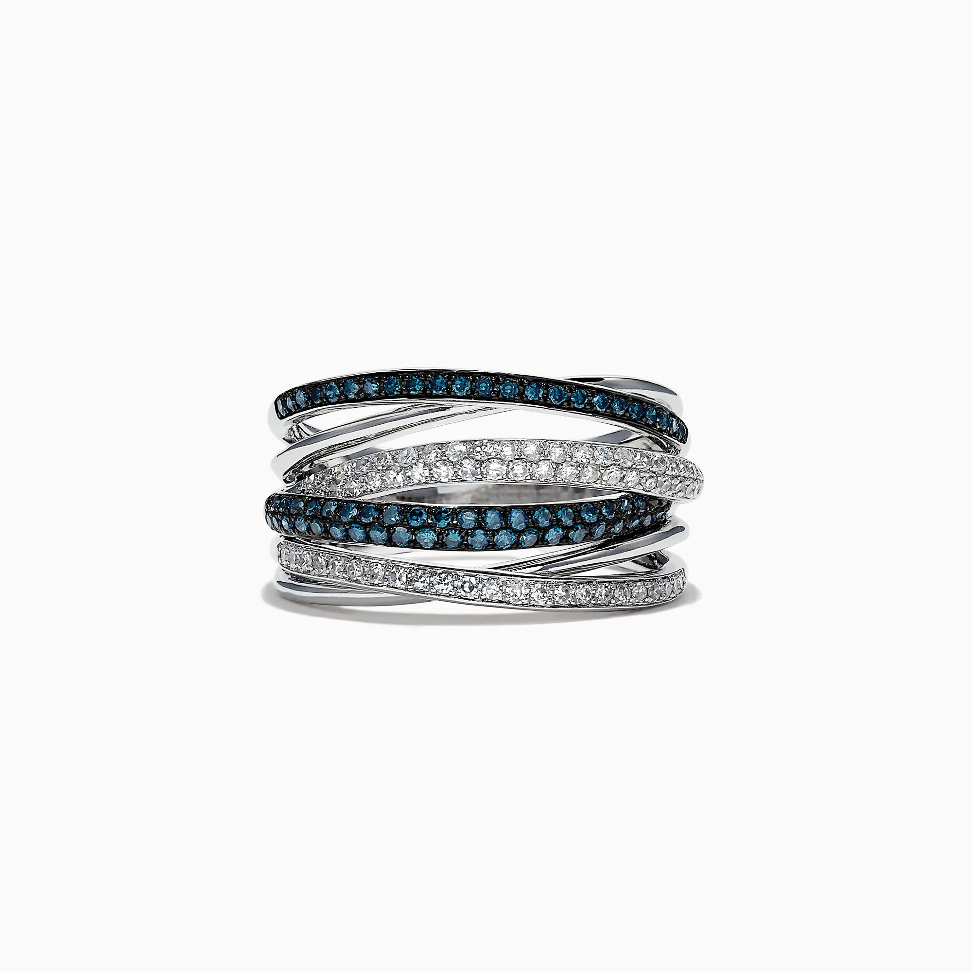 Bella Bleu 14K White Gold Blue and White Diamond Ring, 0.56 TCW sold by Effy