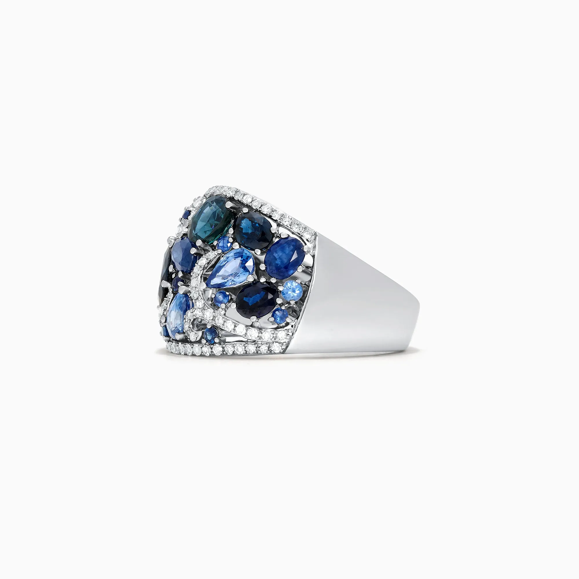 14K White Gold Blue Sapphire and Diamond Ring, 4.01 TCW sold by Effy product image thumbnail 3