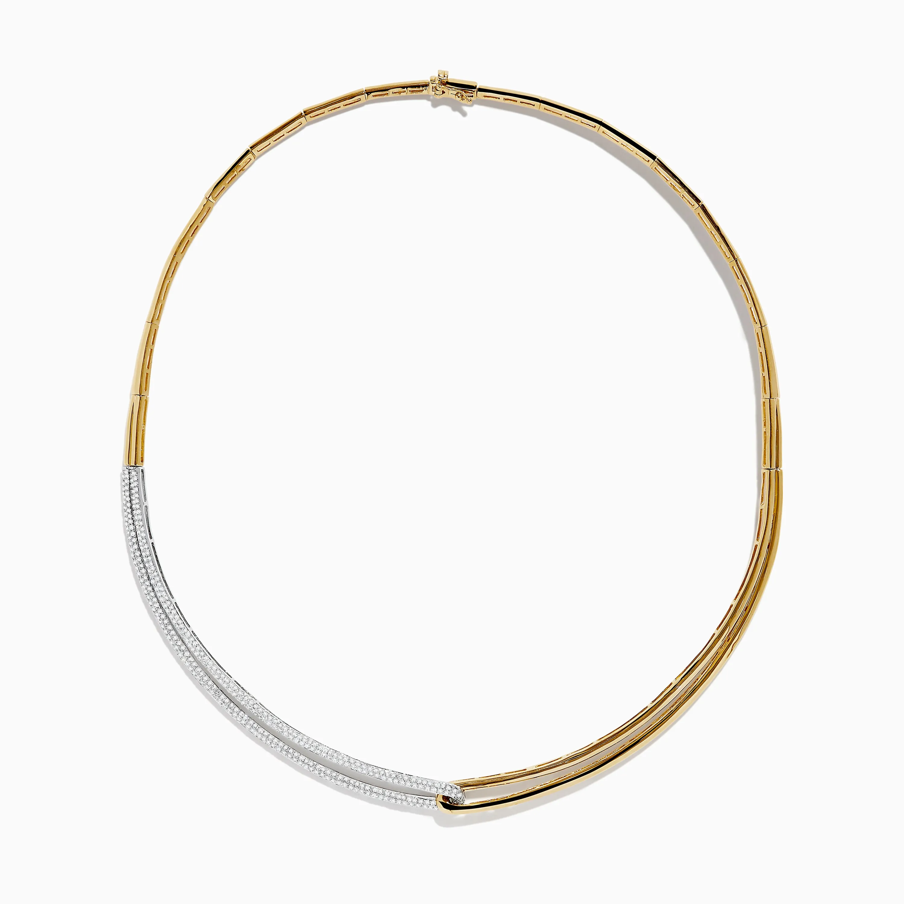 Duo 14K Two Tone Yellow and White Gold Diamond Collar Necklace, 1.37 TCW sold by Effy product image thumbnail 2