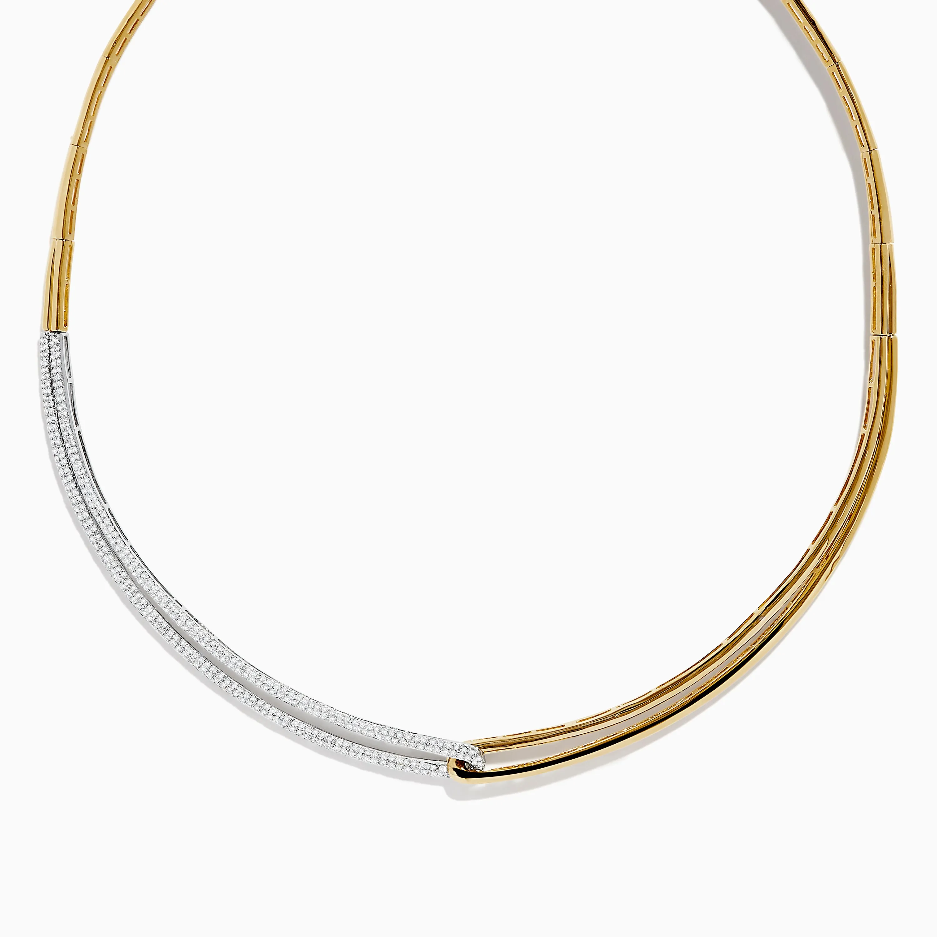 Duo 14K Two Tone Yellow and White Gold Diamond Collar Necklace, 1.37 TCW sold by Effy
