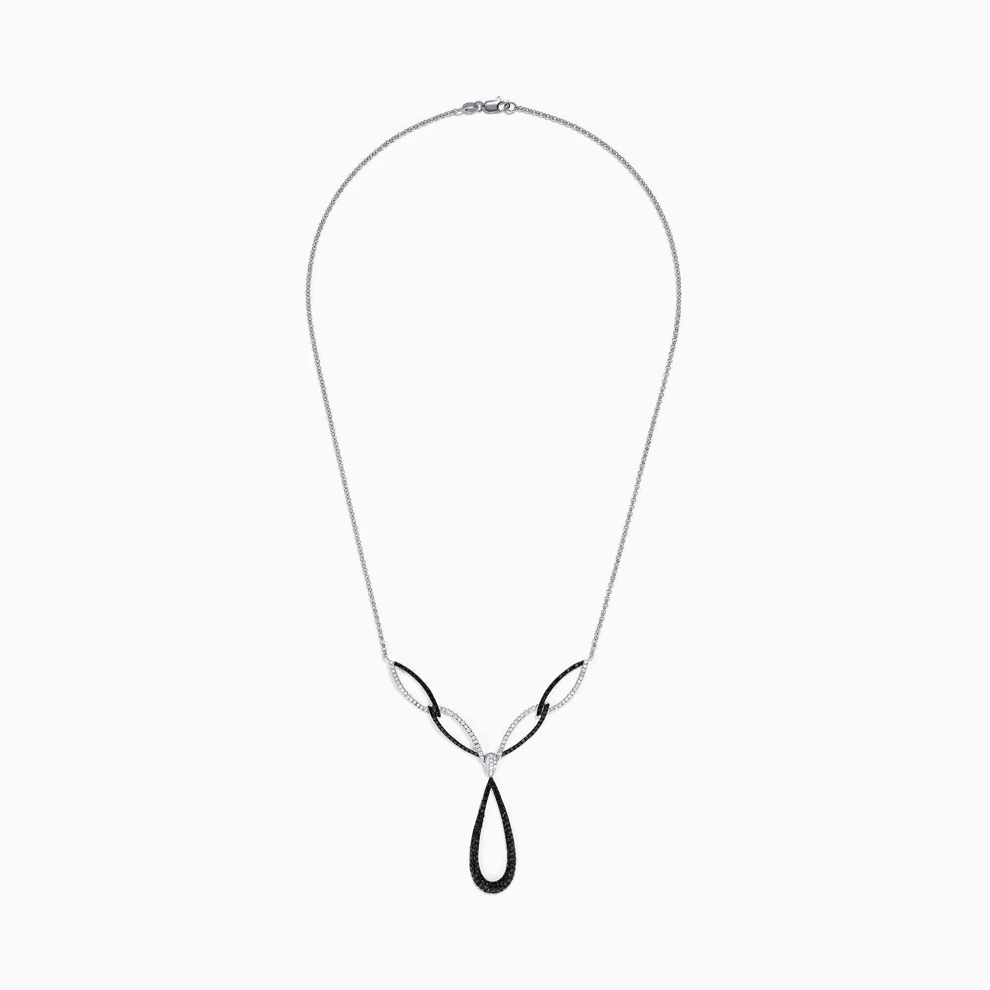14K White Gold Black and White Diamond Necklace, 1.46 TCW sold by Effy product image thumbnail 2