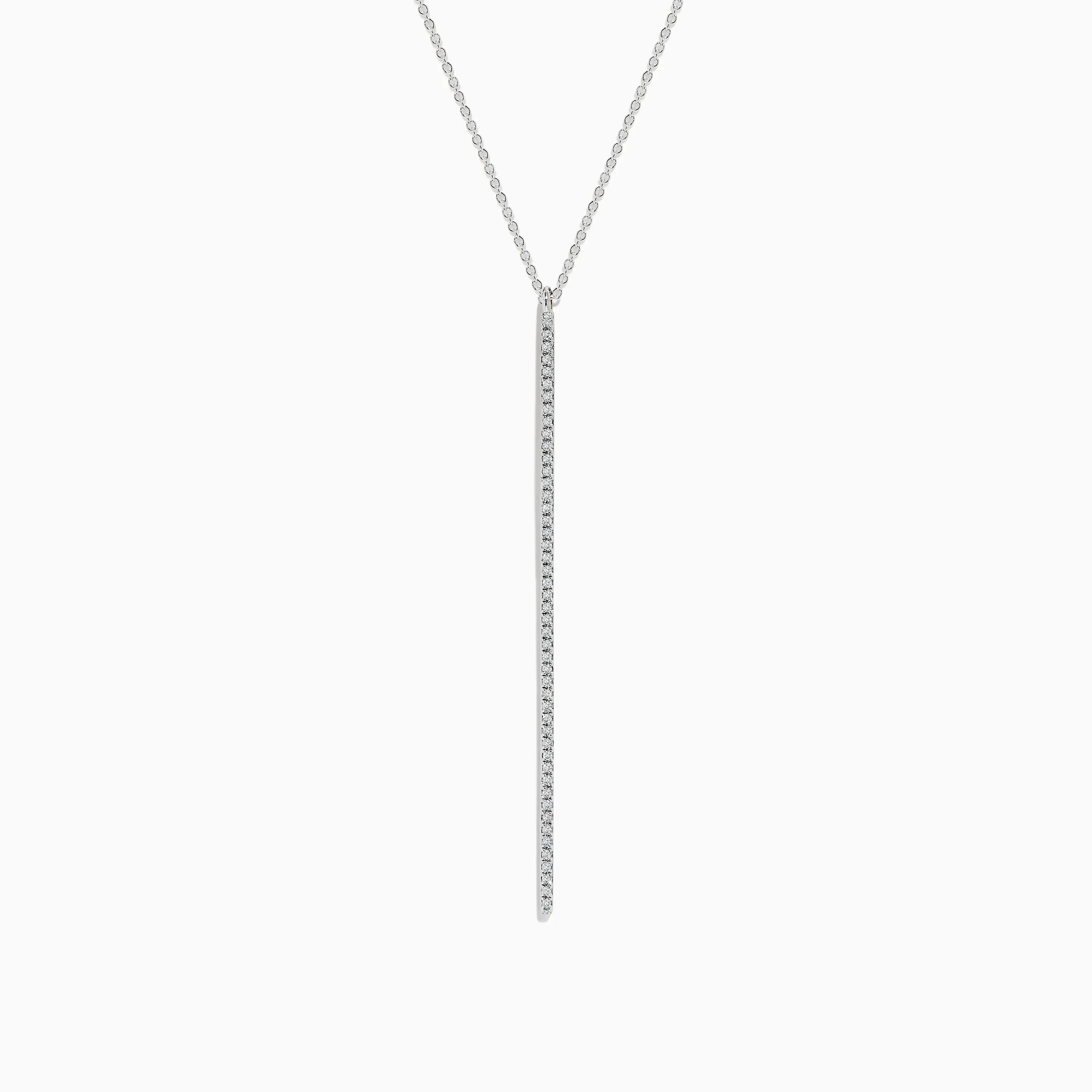 Pave Classica 14K White Gold Diamond Vertical Pendant, 0.14 TCW sold by Effy