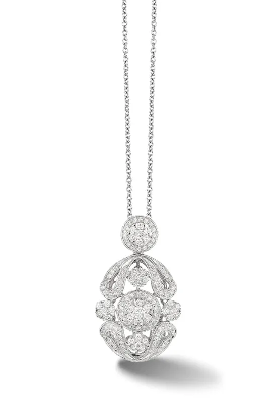 Bouquet 14K White Gold Diamond Filigree Pendant, 1.05 TCW sold by Effy