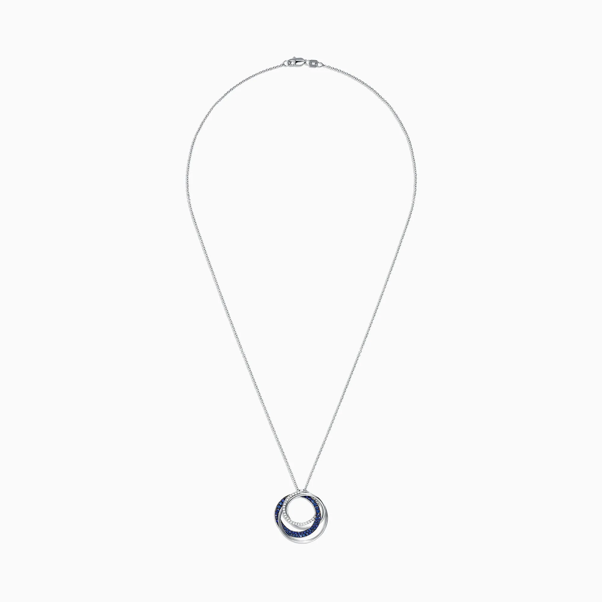 14K White Gold Blue Sapphire and Diamond Pendant, 0.74 TCW sold by Effy product image thumbnail 2