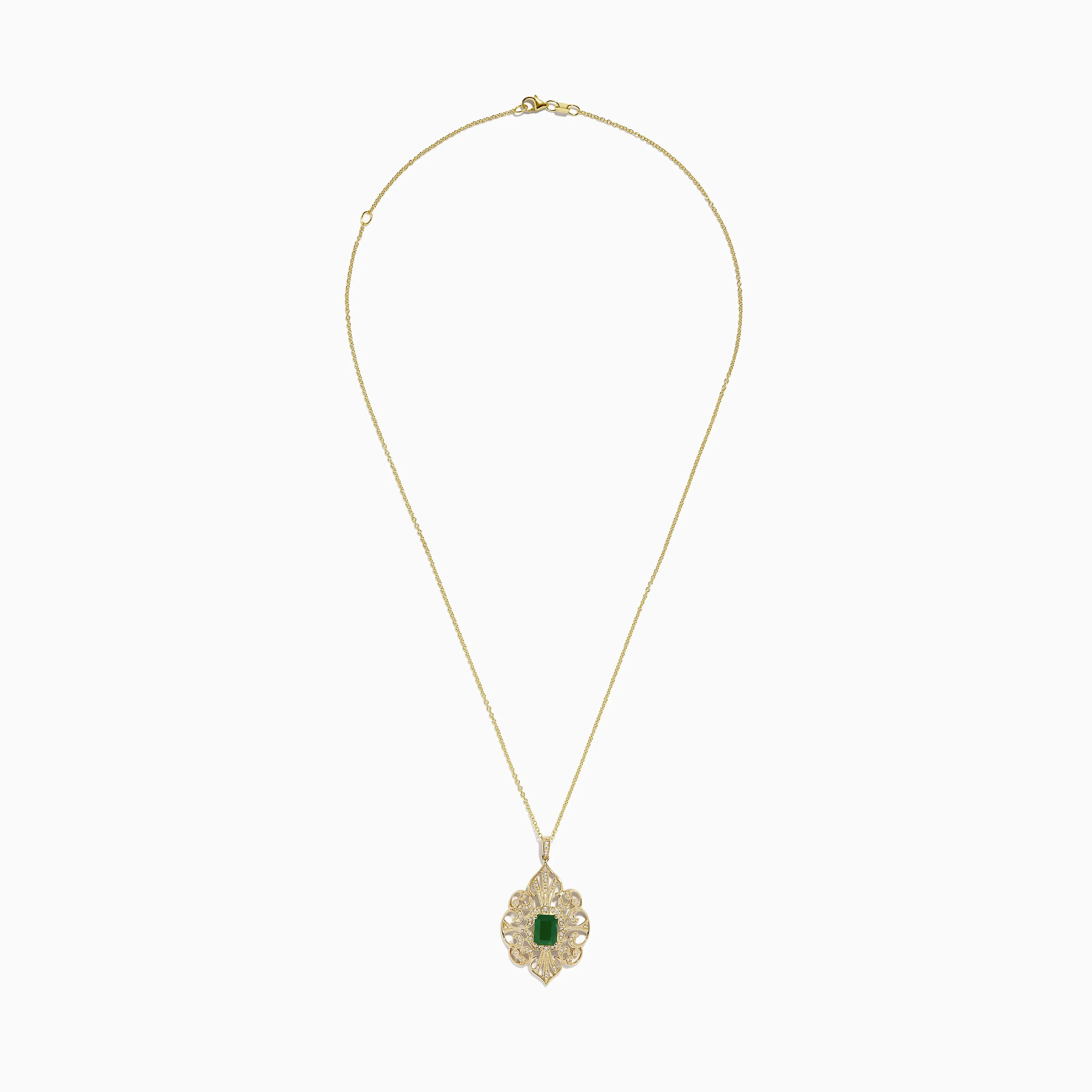 Brasilica 14K Yellow Gold Emerald & Diamond Filigree Pendant, 1.62 TCW sold by Effy product image thumbnail 2