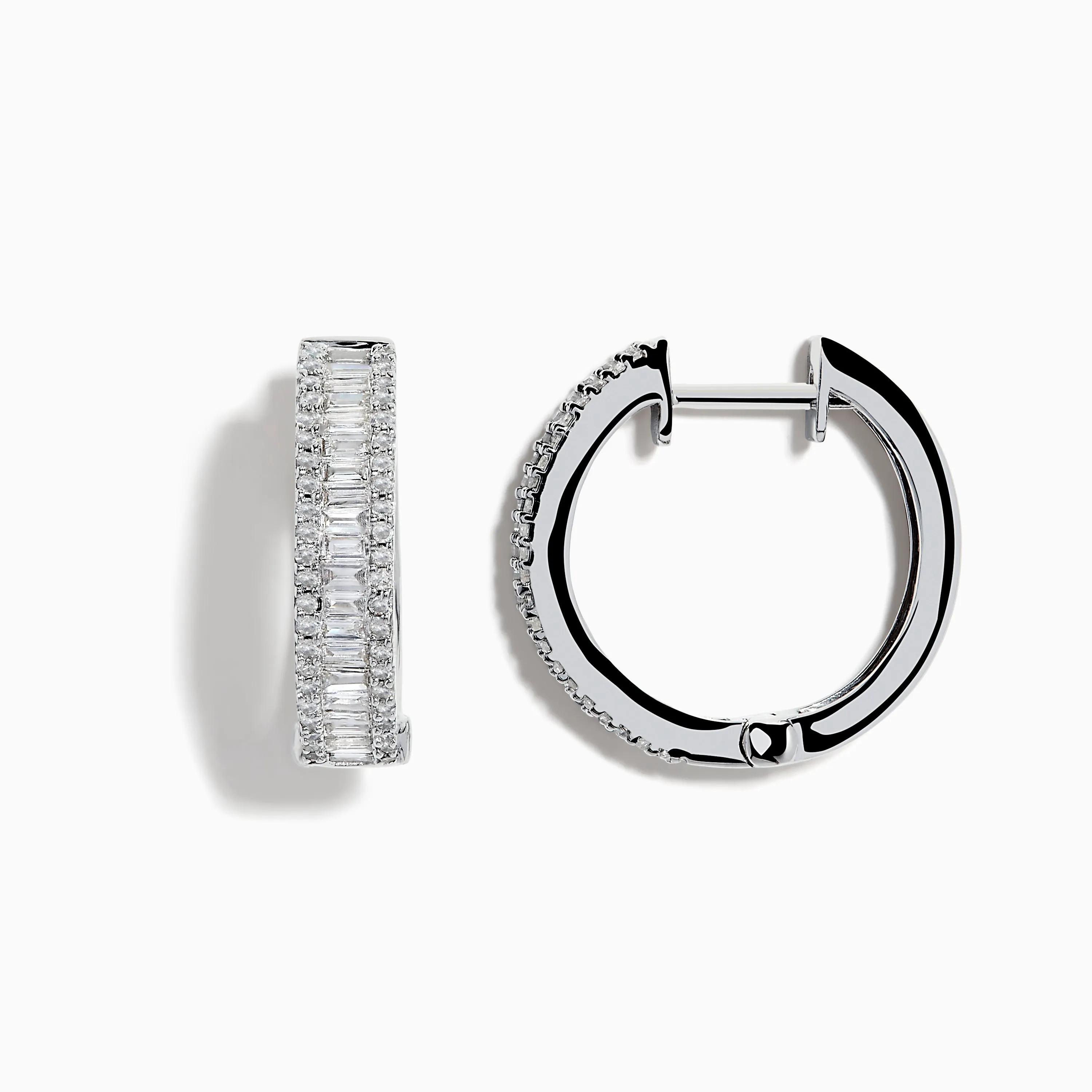 Classique 14K White Gold Diamond 3/4" Hoop Earrings, 0.94 TCW sold by Effy product image thumbnail 2