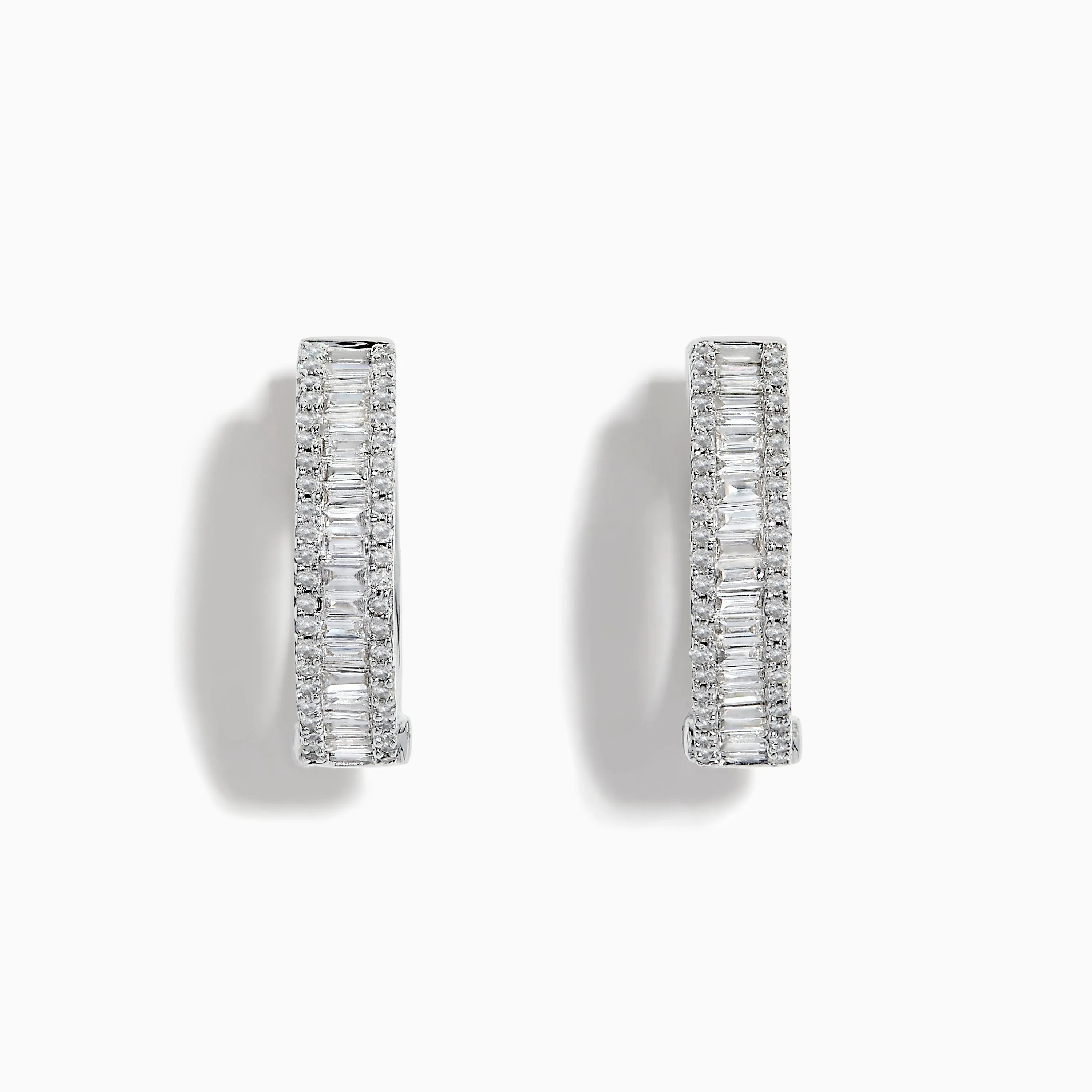 Classique 14K White Gold Diamond 3/4" Hoop Earrings, 0.94 TCW sold by Effy