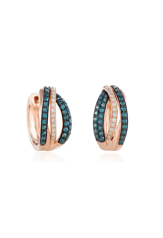 Bella Bleu 14K Rose Gold Blue and White Diamond Earrings, 0.51 TCW sold by Effy