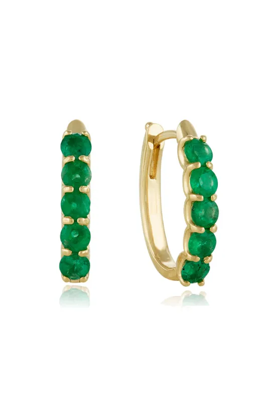 14K Yellow Gold Emerald 3/4" Hoop Earrings, 1.71 TCW sold by Effy