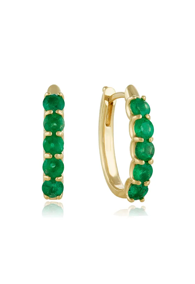 14K Yellow Gold Emerald 3/4" Hoop Earrings, 1.71 TCW sold by Effy